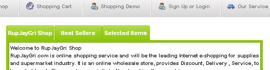 tab for the homepage at eshopping