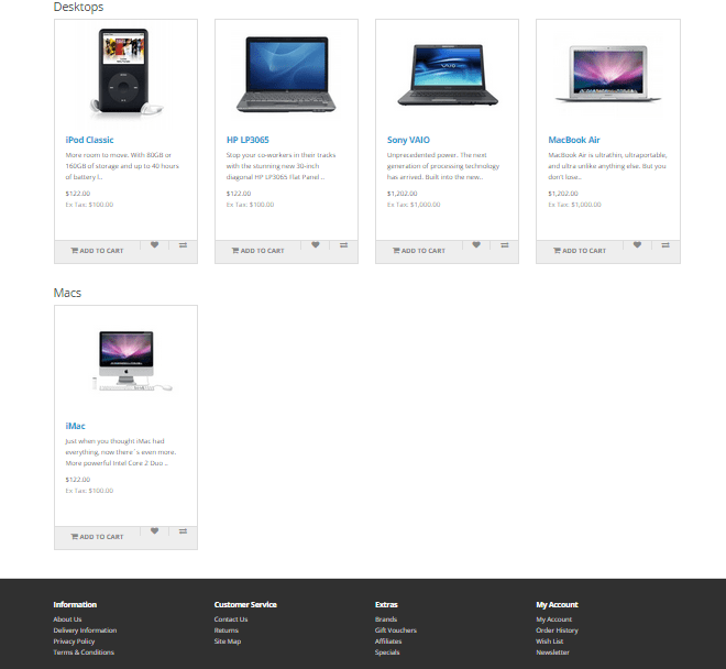 show category products at home page