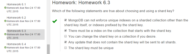 The solution to Homework 6.3 M101JS: MongoDB for Node.js Developers