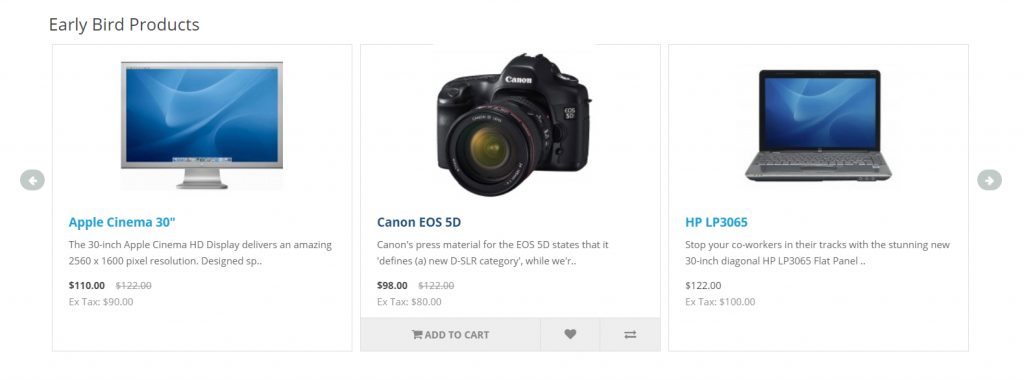 Early bird products opencart module