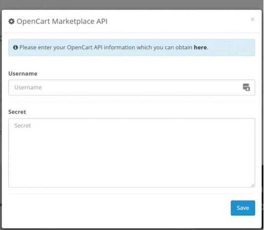 Opencart marketplace API
