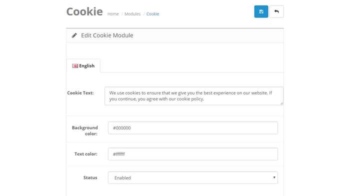 Cookies Opencart module for free
