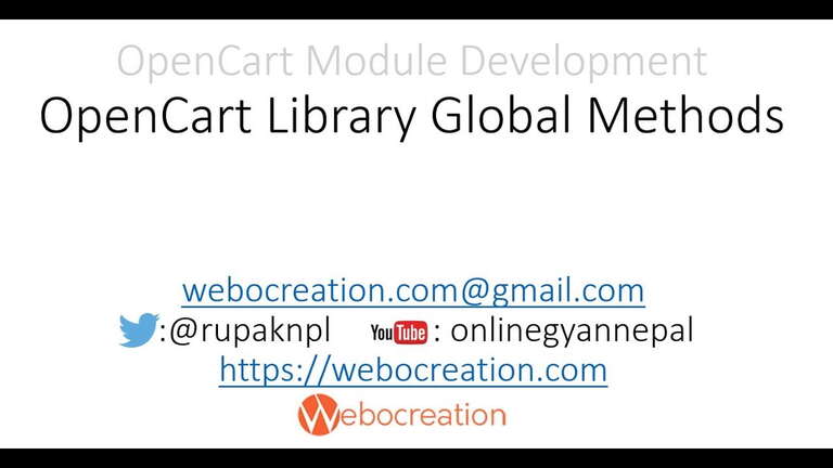 OpenCart 3 Library Global objects Methods – OpenCart video training