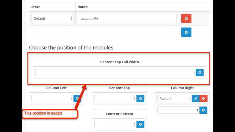 OpenCart free extension – full-width position in the layout of v 3