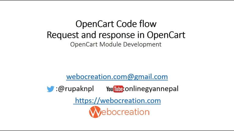 Code flow, Request & response, and MVCL pattern in OpenCart -Video