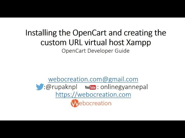 Featured image for Installing the OpenCart and creating the custom URL virtual host Xampp: OpenCart Module Development Video Tutorial
