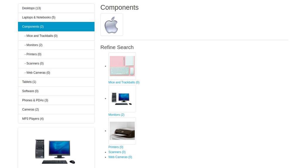 Opencart sub-categories