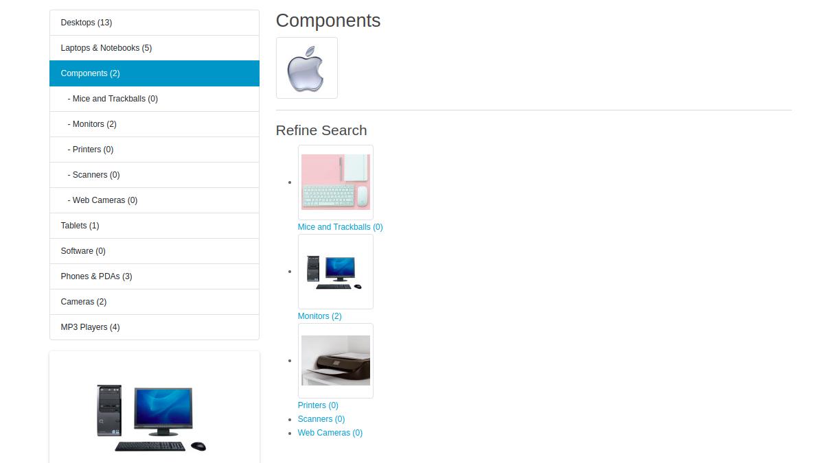 Opencart sub-categories