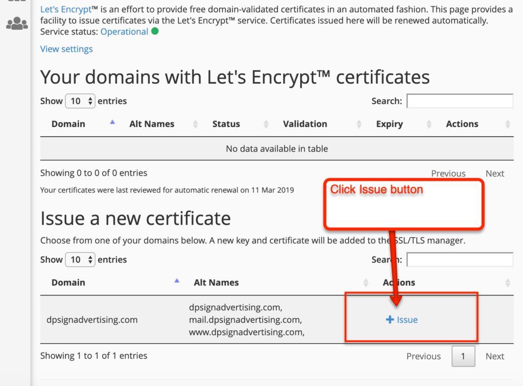 Let's Encrypt certificates