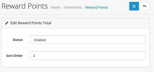 Opencart Reward System