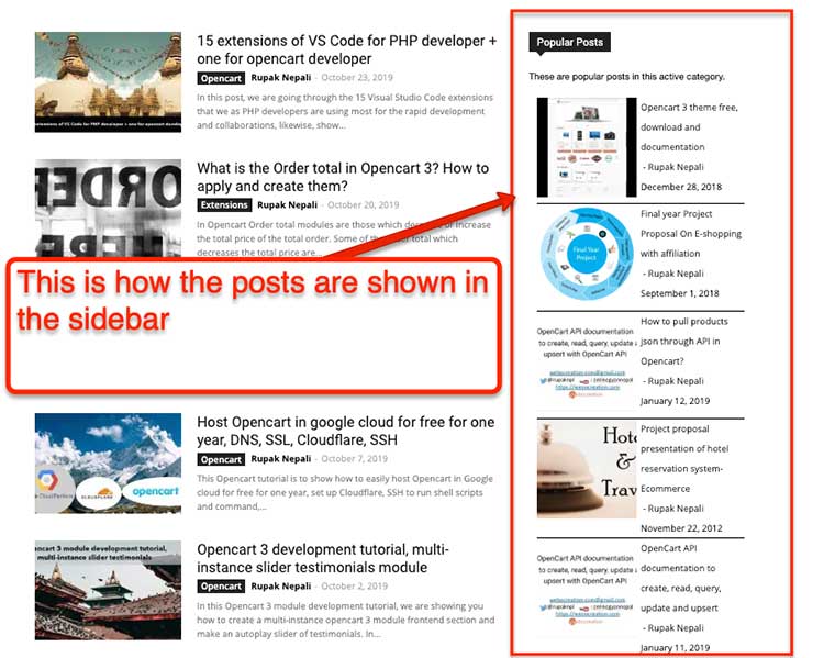 frontend view category wise popular posts
