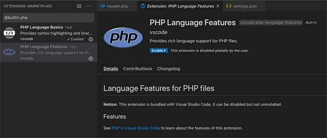 PHP language features