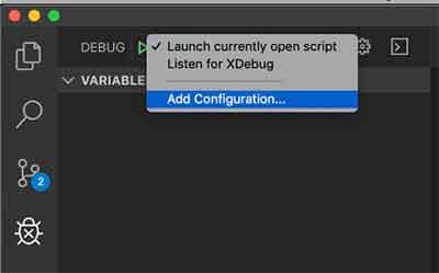 Xdebug configuration in VSCode