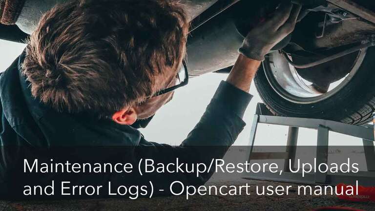 Maintenance Opencart