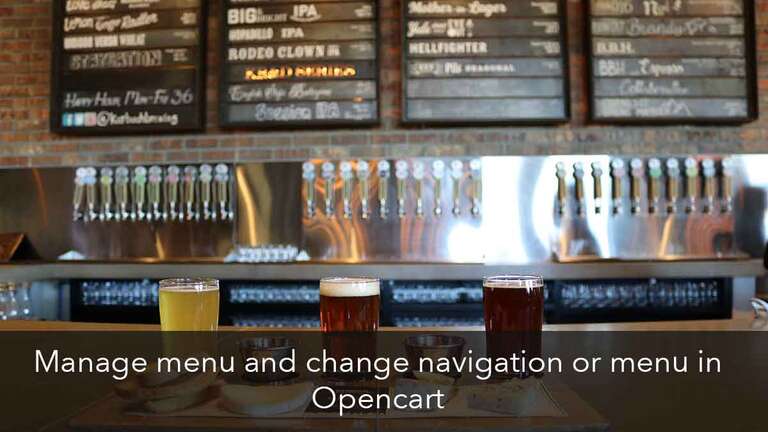 change opencart menu