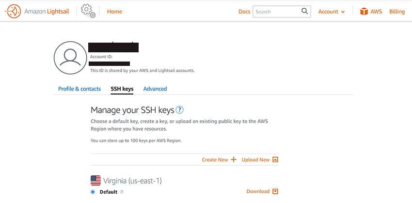 Find SSH key in AWS