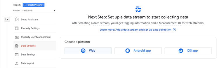 Data Stream Google Analytics