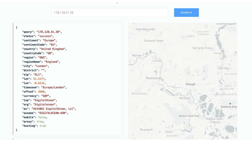 Get country code as per IP address