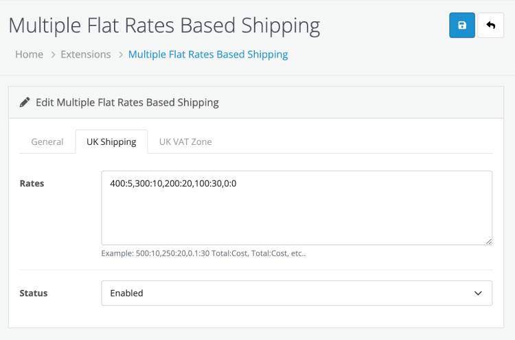 Multiple flat rates based shipping