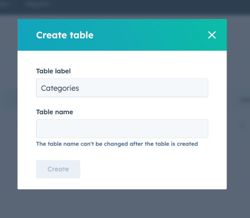 Categories table in HubDB