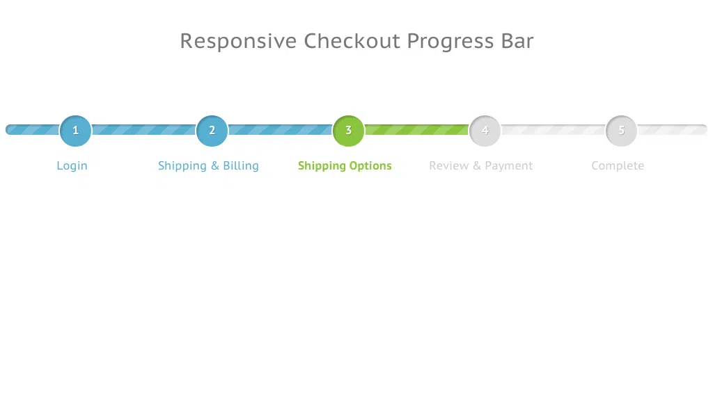 Responsive checkout progress bar design