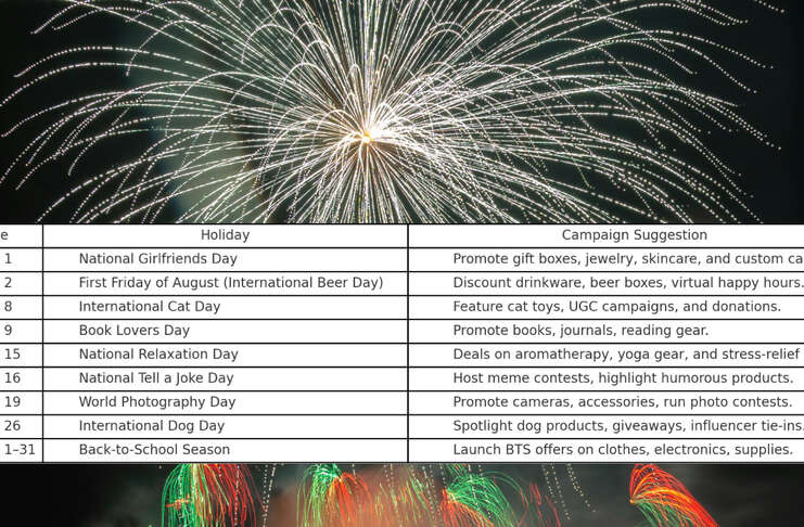 August Holidays