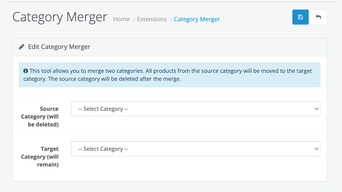 Merge OpenCart Categories Easily with the Category Merger Extension