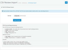 CSV Review import Opencart