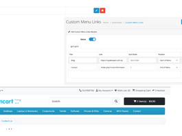 Custom menu links Opencart