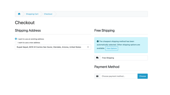 Default Shipping Opencart 4