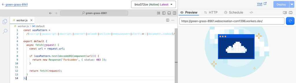 Cloudflare worker XSS code