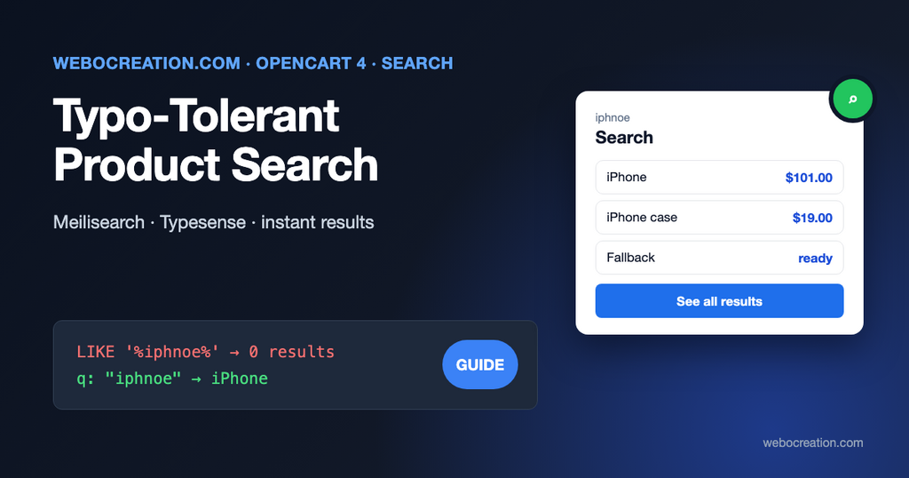 Opencart 4 Meilisearch typesense product search