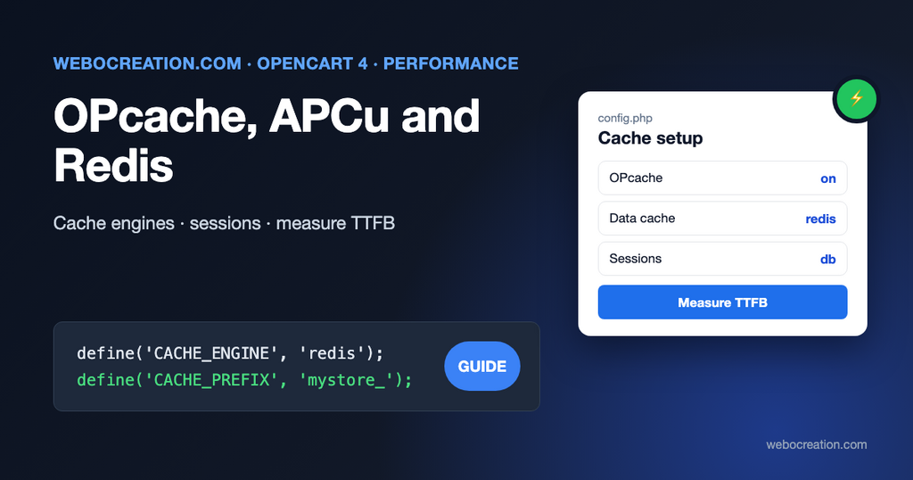 Opencart 4 redis opcache caching