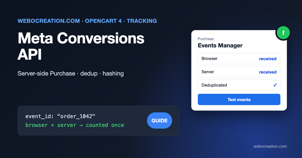 Opencart meta conversions API