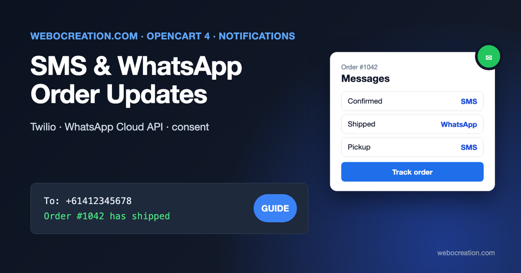 Opencart SMS whatsapp order notifications